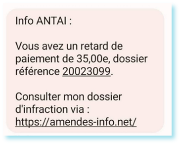 Arnaque PV Dématérialisé Faux SMS