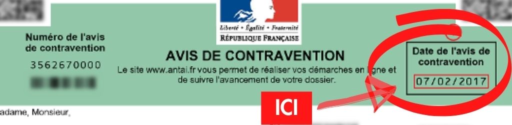 Avis de contravention date