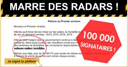 signature petition radars 